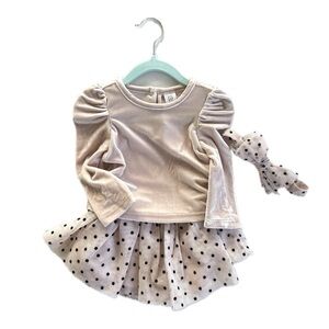 NWT Baby Gap Polka Dot Tulle Skirt Matching Set 6-12m